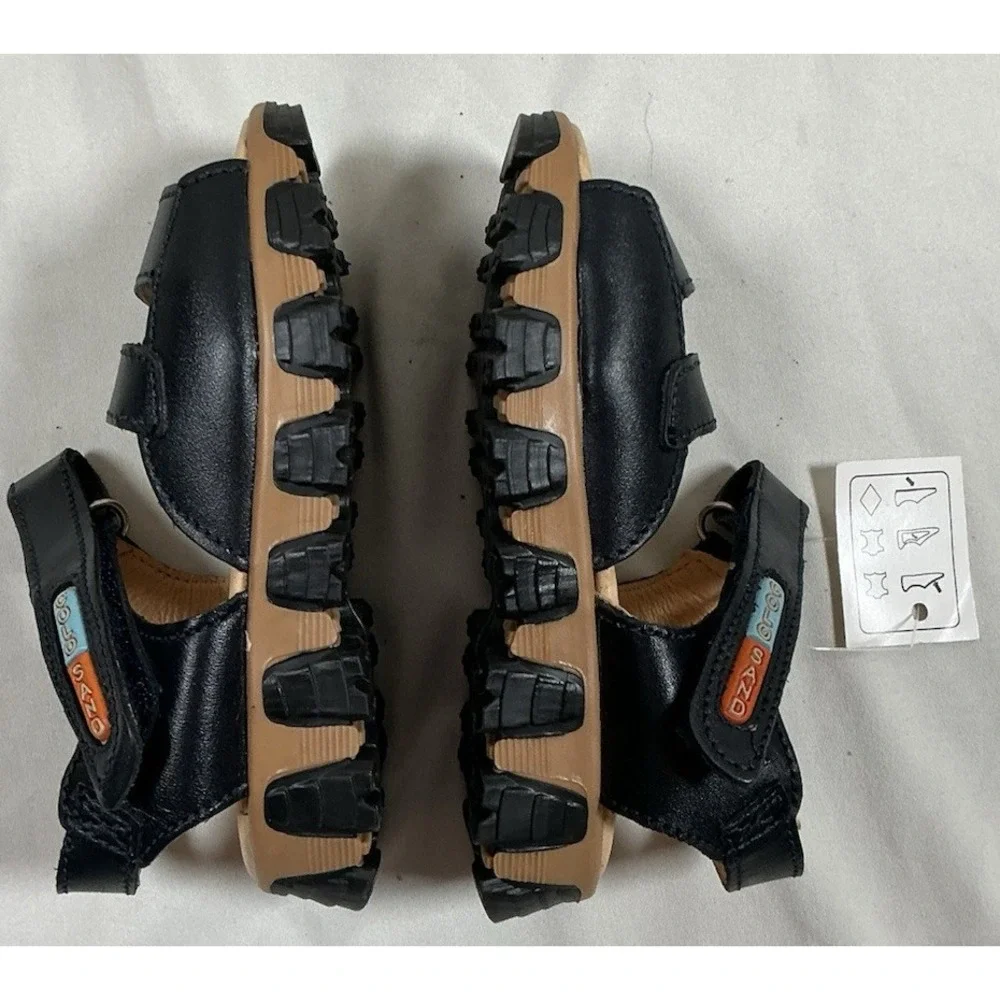 Coloso Magic Step Kids Leather Sandals Size 7 EUR 23 Black Made in Mexico New